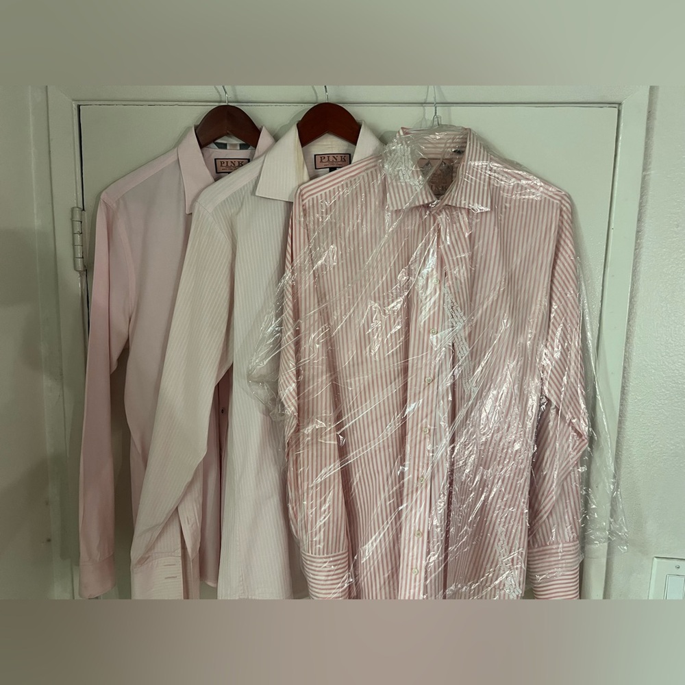 Thomas Pink, 3 dress shirts, pink, 16.5, Men